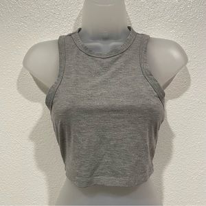shein grey racerback sleeveless crop tank top shirt